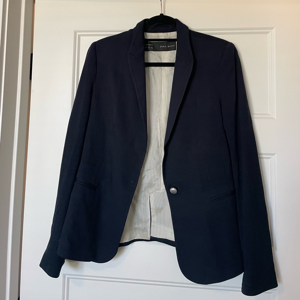 Zara Basics Navy Women’s Blazer Size Medium